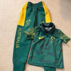 Australia Paris 2024 Green and Yellow Tracksuit Set